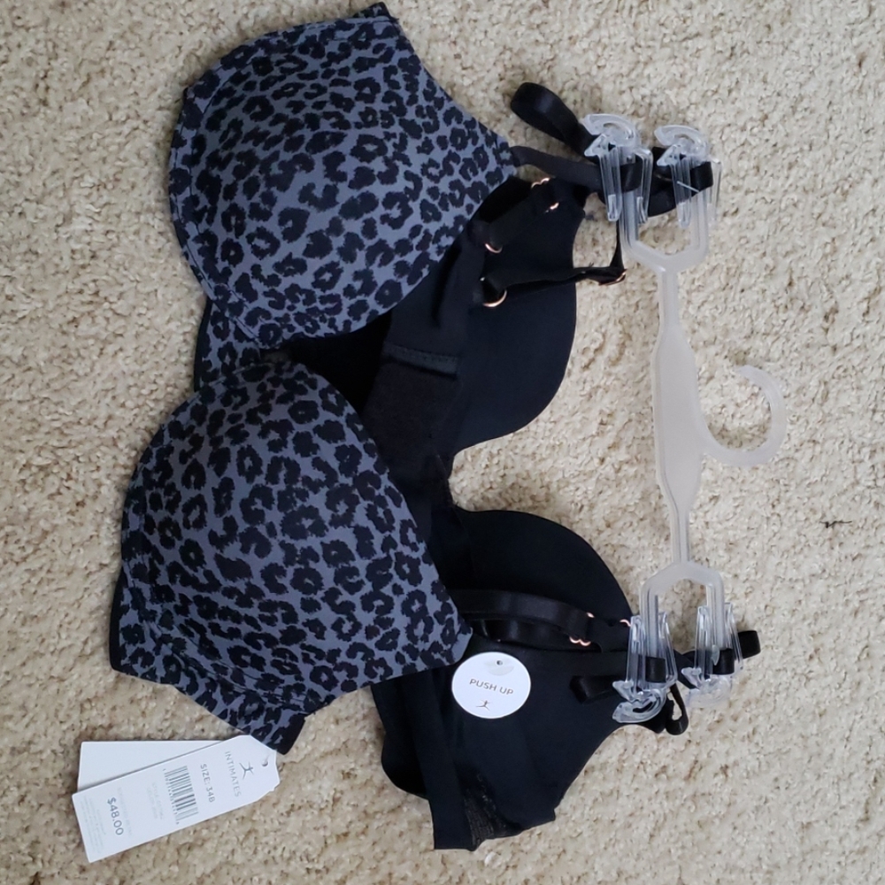 Polka dot bra and black bra